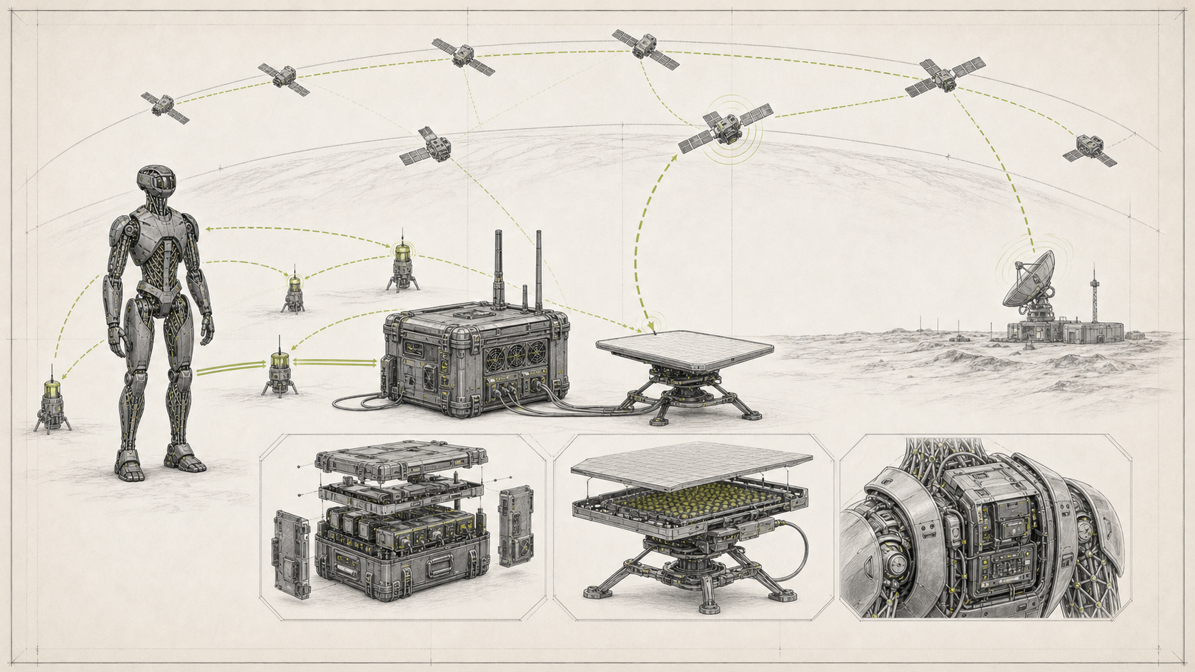 DODEXA satellite and local field-network blueprint